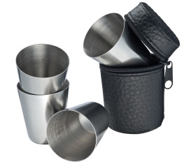 4 stainless steel cups