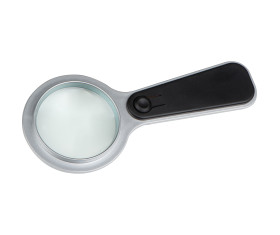 Plastic magnifier with white LED