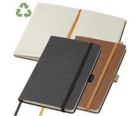 A5 notebook with recycled leather cover