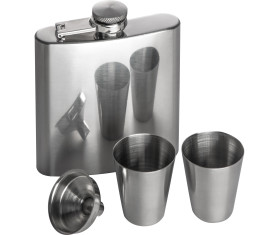 Hipflask set with 2 cups