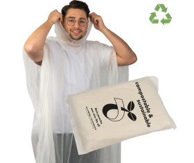 Poncho de lluvia compostable